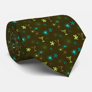 Ad Man Martini Foulard Olive-Brown zweiseitig Krawatte