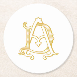 AD oder DA Monogramm Untersetzer antike, in Gold V