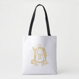 AD oder DA Vintage Monogramm-Initialen Logo Totbeu Tasche