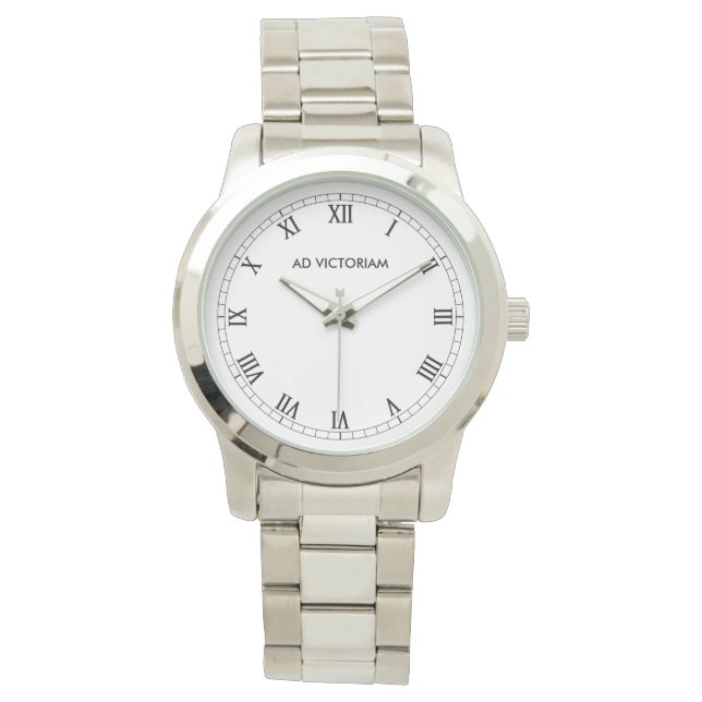 Ad Victoriam Roman Numéros Montre d'argent (devant)