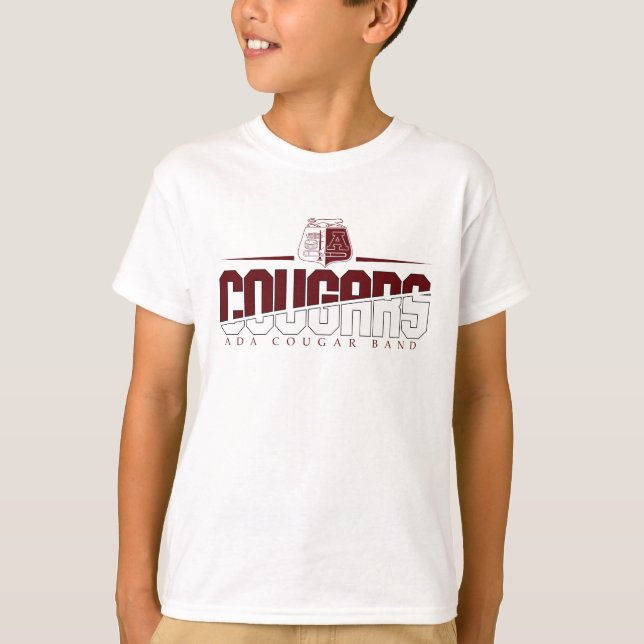 Ada Cougar Band Classic White Youth T - Shirt (Vorderseite)