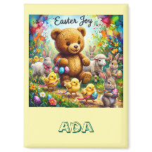 ADA ~ EASTER TEDDY BEAR Easter Chicks ~  Magnet
