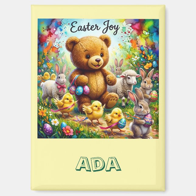 ADA ~ EASTER TEDDY BEAR Easter Chicks ~  Magnet (Vorderseite)