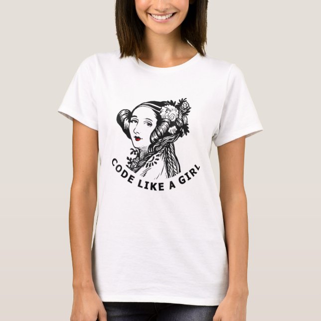 Ada Lovelace T - Shirt Code wie ein Mädchen (Vorderseite)