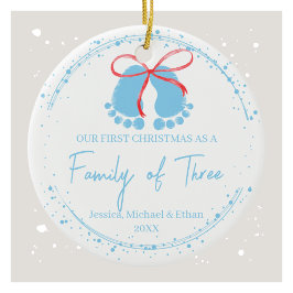 Adable Blue Footprints Family Pattern Keramik Ornament