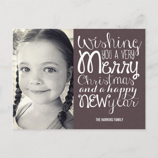 Adable Message Christmas Foto Card Postkarte (Vorderseite)