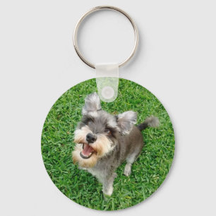 Adable Miniatur Schnauzer zum Spielen bereit Schlüsselanhänger