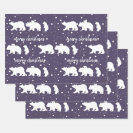 Adable Polar Bären Familie Weihnachten Geschenkpapier Set