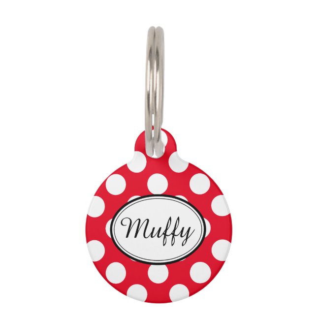 Adable Polka Dot Custom Pick Jede Farbe Tiernamensmarke (Vorderseite)