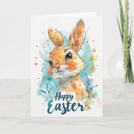 Adable Watercolor Bunny Ostercard Karte