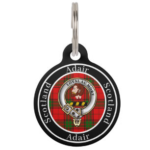 Adair Clan Abzeichen & Tartan Personalisierte Mens Haustiermarke