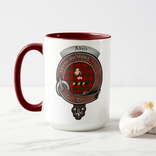 Adair Clan Badge Combo 15oz Mug (Avec donut)