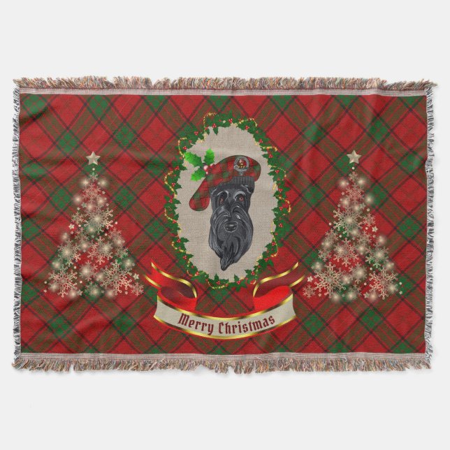 Adair Scottie Dog Christmas Throw Blanket Decke (Vorderseite)