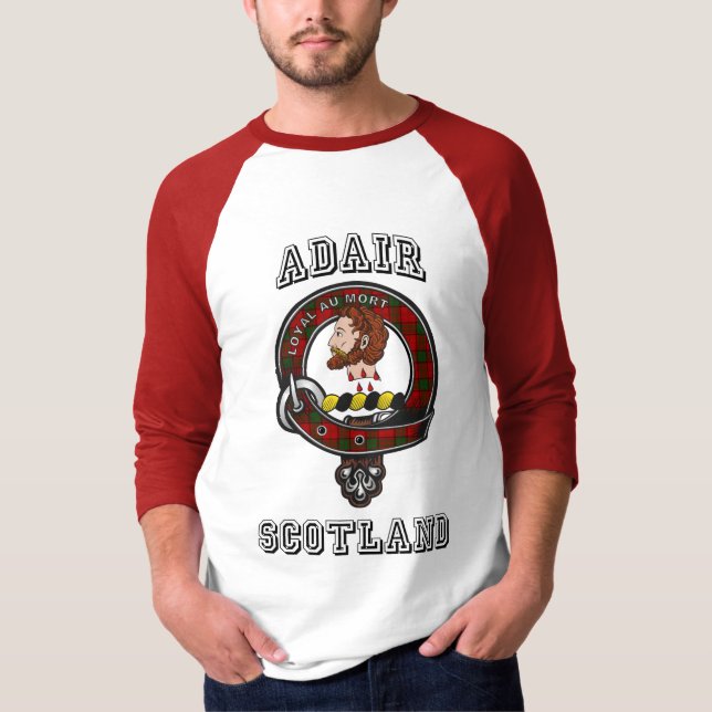 Adair Tartan Badge Style sportif T-shirt Raglan (Devant)