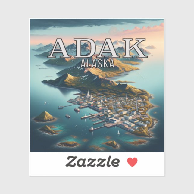 Adak Alaska 3 Inch Vinyl Sticker (Blatt)