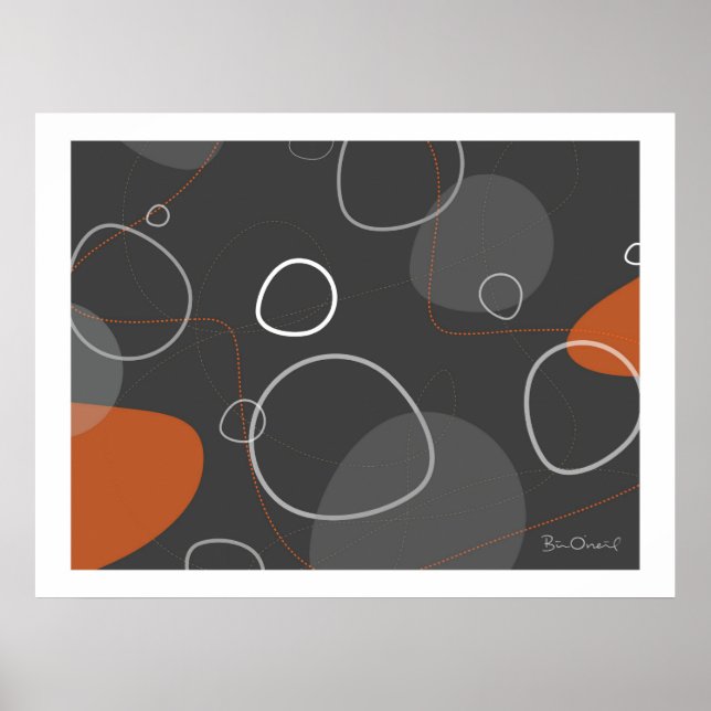 Adakame - Retro-Modernes Abstraktes Poster (Vorne)
