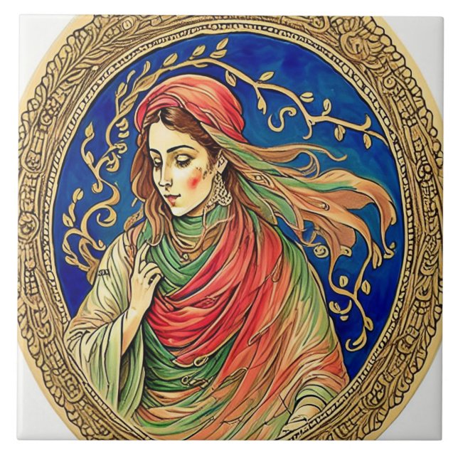 Adalusischer Keramik Kunst, Dichtung und Musik Fliese (Vorderseite)