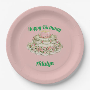 ADALYN ~ VINTAGE GEBURTSTAGSTORTE ~ PAPPTELLER