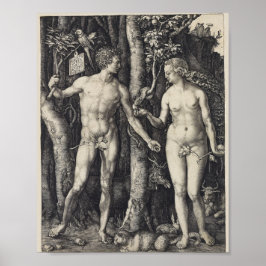 Adam and Eve, Gravur von Albrecht Durer Poster