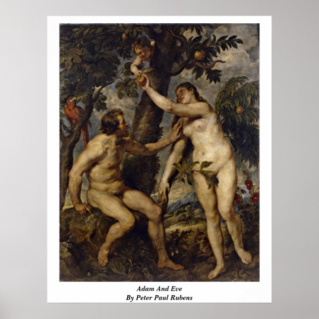 Adam and Eve von Peter Paul Rubens Poster (Vorne)