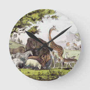 Adam benennt die Kreaturen Runde Wanduhr