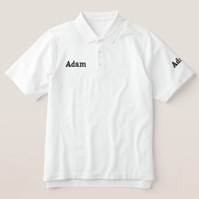 Adam bestickt Mans Name, Mens Polo Shirt (Design Vorderseite)