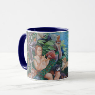 Adam, das Tiere u. Auftritt von Eve-Tassen blau Tasse