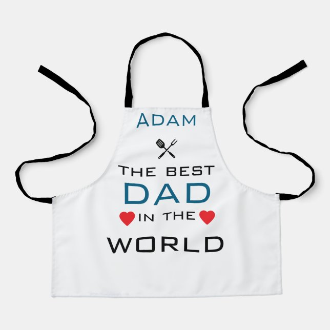 Adam der beste Vater der Welt weiß Schürze (Vorderseite)