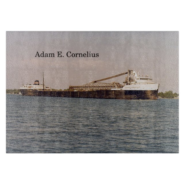 Adam E. Cornelius Glasschneidbrett Schneidebrett (Vorderseite)