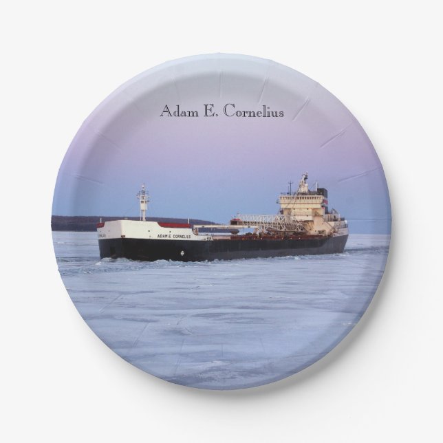 Adam E. Cornelius Papierplatte Pappteller (Vorderseite)