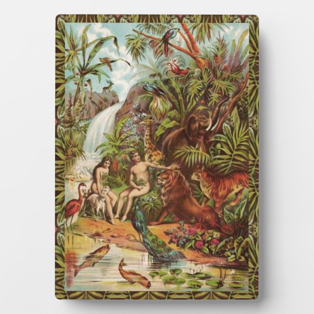 Adam Et Eve Sur La Plaque Du Jardin (Devant)