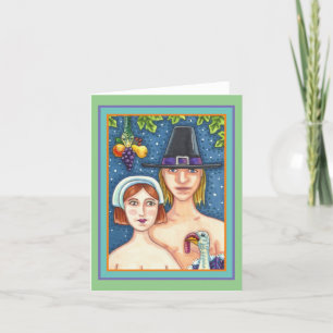 ADAM & EVE PILGRIMS, WHIMSY ERNTEDANK Blank Karte
