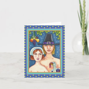 ADAM & EVE PILGRIMS, WHIMSY ERNTEDANK Blank Karte