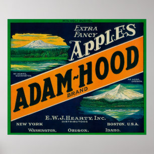Adam-Haube Apple-Kiste LabelHood Fluss ODER Poster