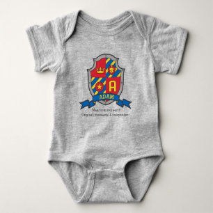 Adam Jungs Name & Bedeutung Ritter Schild Baby Strampler