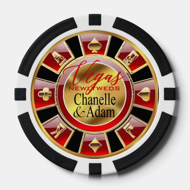 Adam Las Vegas Casino | Rotes Gold Pokerchips (Vorderseite)