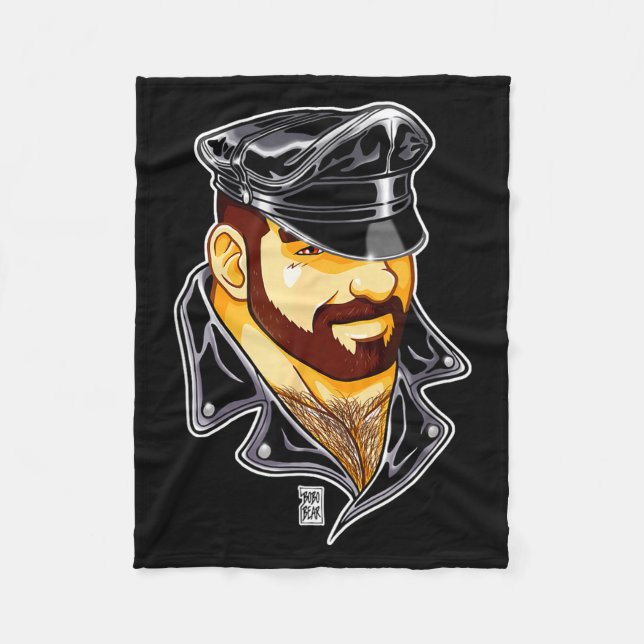 Adam Likes Leather Hat  Fleecedecke (Vorderseite)