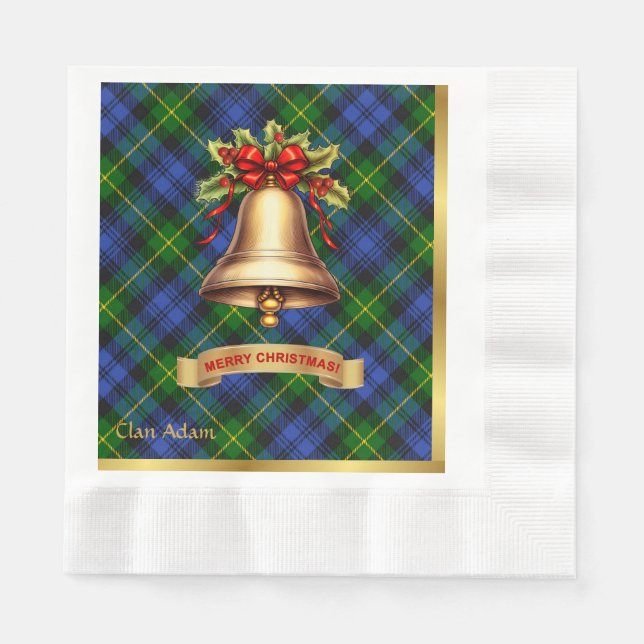 Adam Personalisiert Tartan Christmas Serviette (Vorderseite)