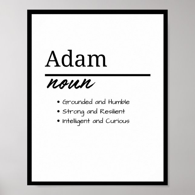 Adam, personalisierte Bezeichnung für Jungen Poster (Vorne)
