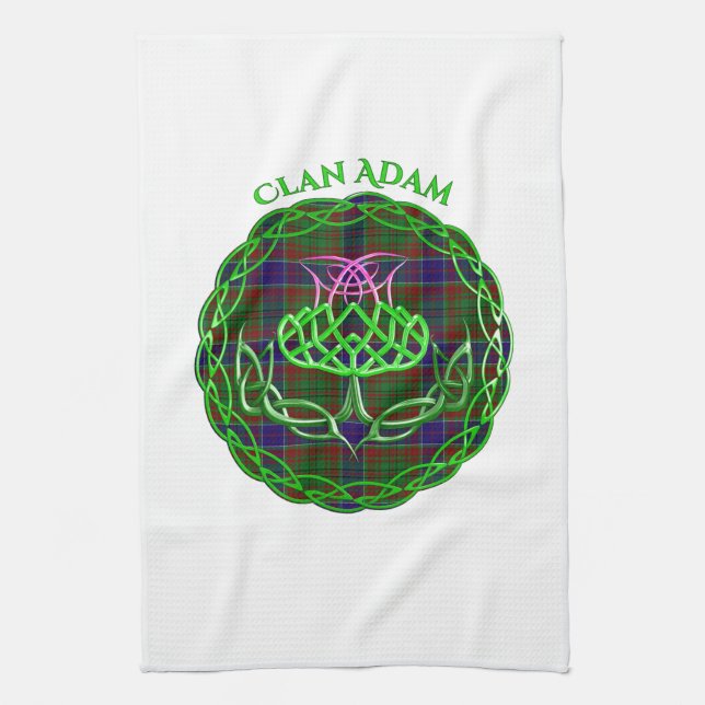 Adam Scottish Tartan Celtic Thistle Geschirrtuch (Vertikal)