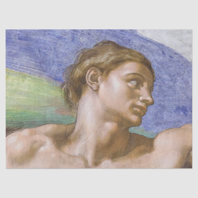 Adam, Sixtinische Kapelle von Michelangelo Seidenpapier (Vorderseite)