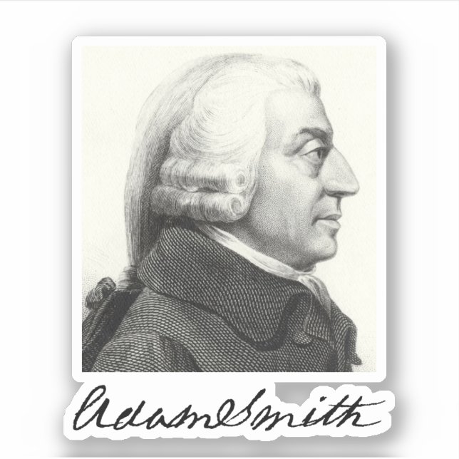 Adam Smith Profil (mit Unterschrift) Aufkleber (Vorderseite)