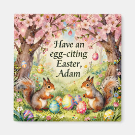 ADAM ~ Squirrels collecting Easter Eggs ~ Magnet