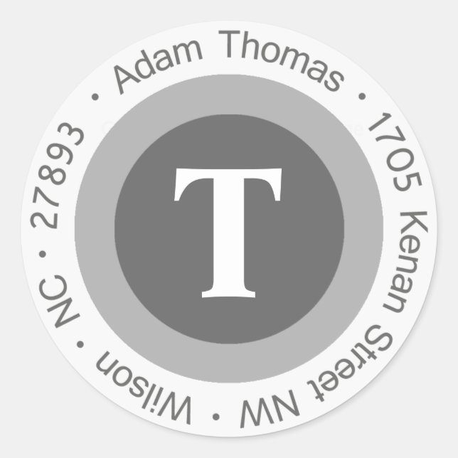 Adam Thomas Round Étiquettes de adresse (Devant)