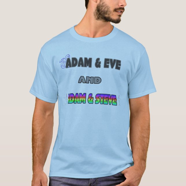 Adam u. Eve u. Adam u. Steve T-Shirt (Vorderseite)
