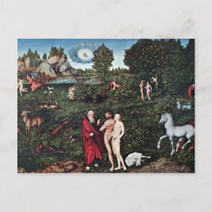Adam und Eva im Garten von Eden, Adam und Eva I Postkarte