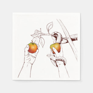 Adam und Eva mit Schlange Serviette