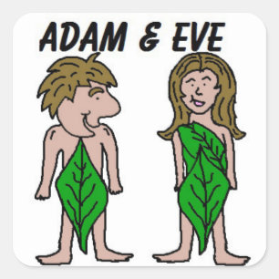 Adam- und Eve-Aufkleber Quadratischer Aufkleber