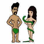 Adam und Eve Freistehende Fotoskulptur<br><div class="desc">Cartoon-Charaktere</div>