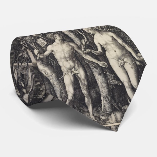 Adam und Eve Gravur von Albrecht Durer Krawatte (Gerollt)